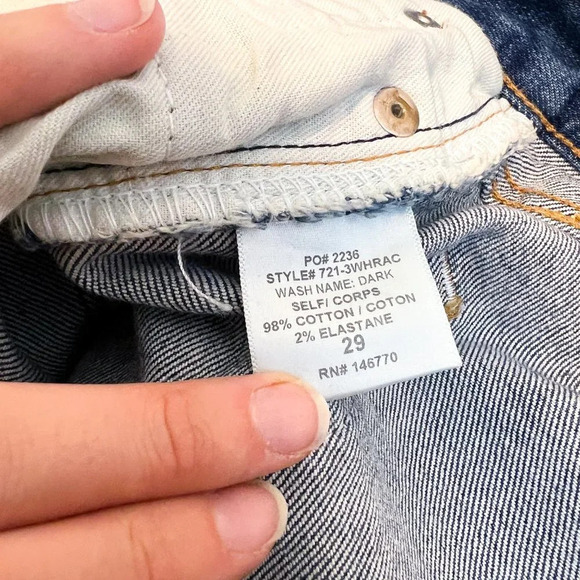 RE/DONE High Rise Skinny Classic Navy Designer Cropped Denim Jeans 29 NWT - Picture 11 of 11